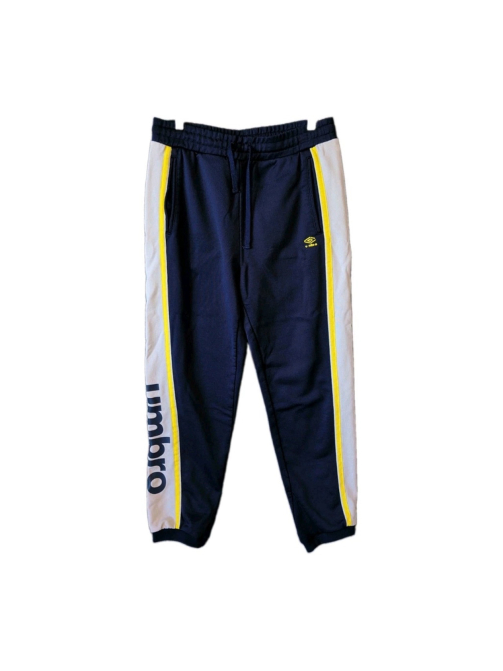 Umbro Track Pants Mens Medium W31" Vintage Blue & Yellow Retro Y2K Blokecore